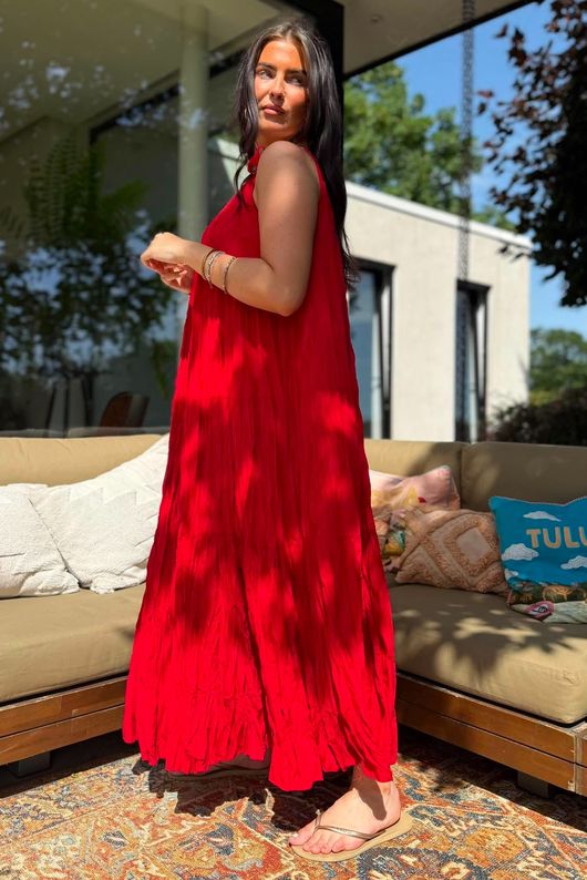 Gabriella Tie Shoulder Dress Chilli